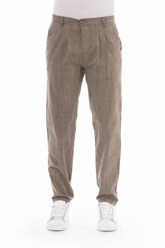 Pantaloni chino da uomo in cotone beige Baldinini Trend