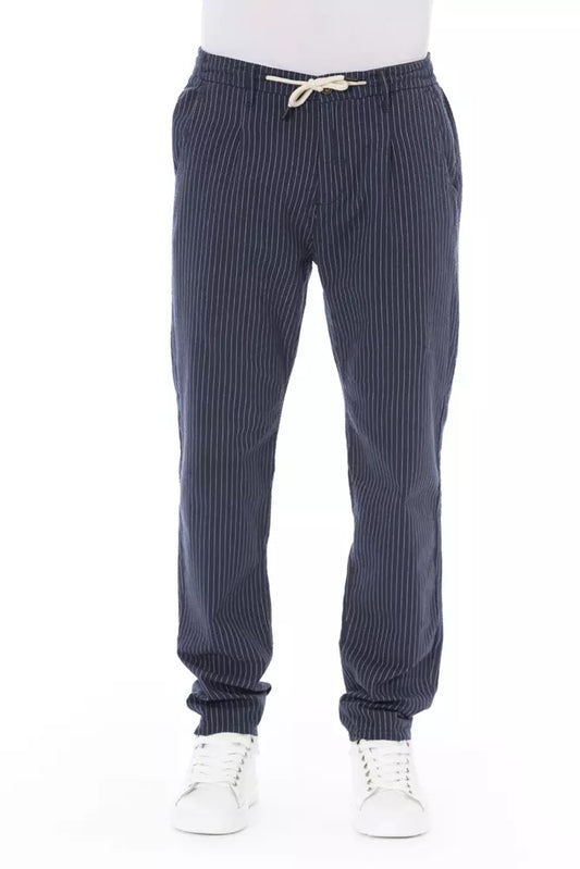 Pantaloni chino da uomo in cotone blu Baldinini Trend