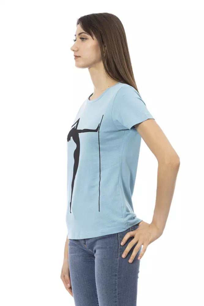 Trussardi Action Maglia Donna Cotone Azzurro Chiaro