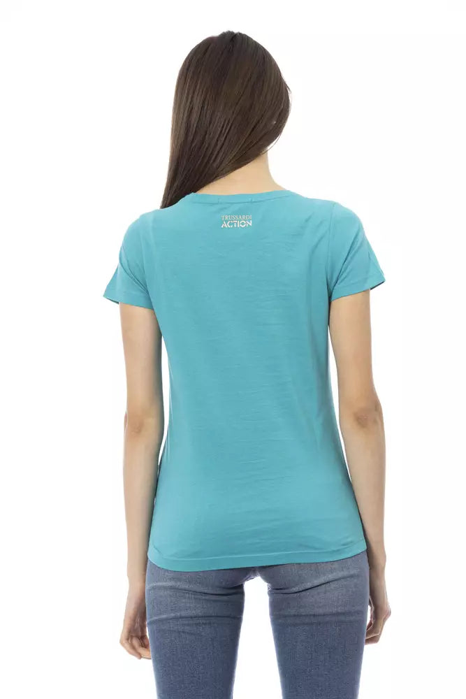 Trussardi Action Maglia Donna Cotone Azzurro Chiaro