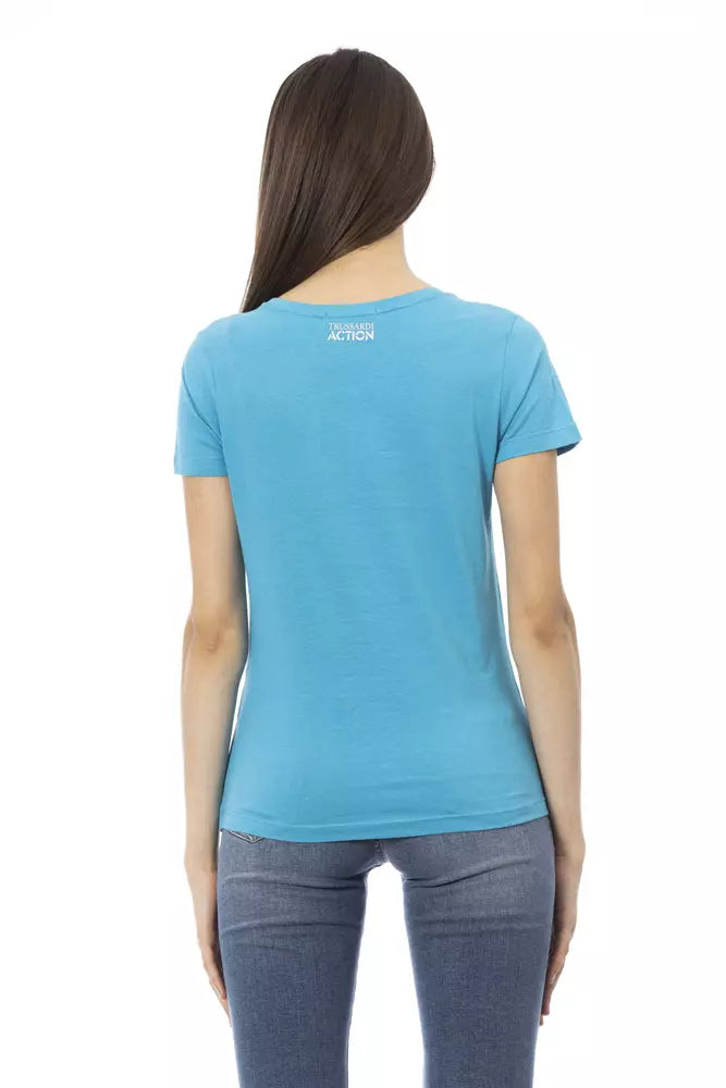 Trussardi Action Maglia Donna Cotone Azzurro Chiaro