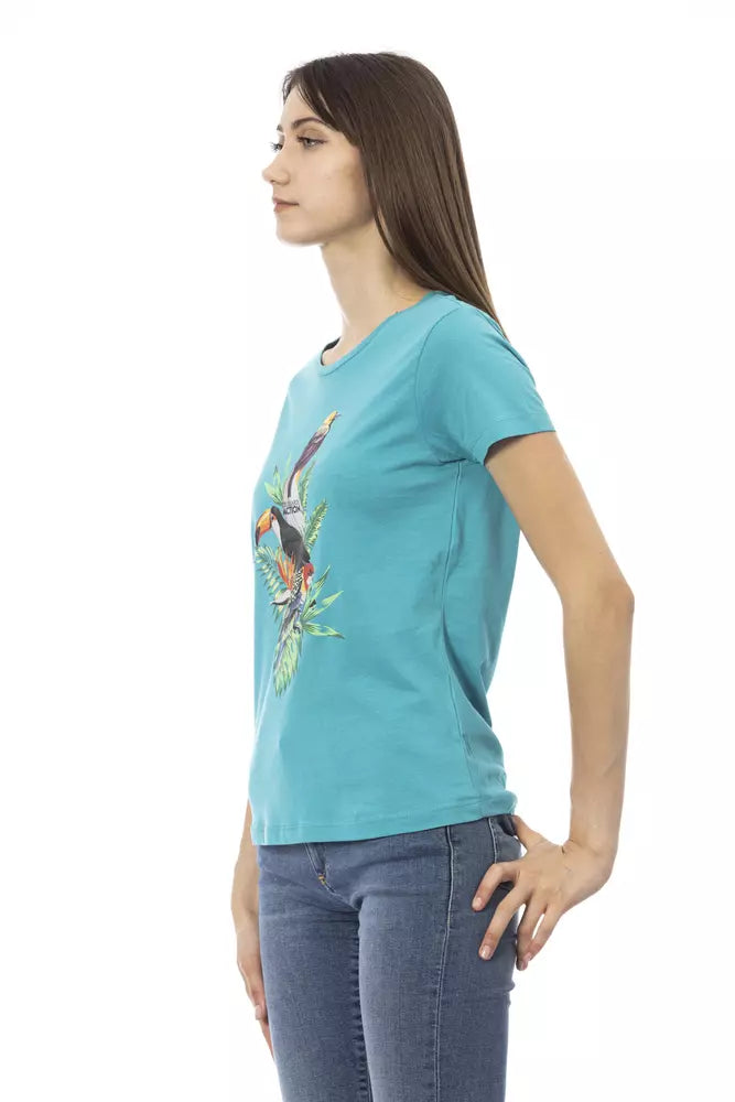 Trussardi Action Maglia Donna Cotone Azzurro Chiaro