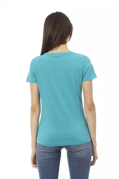 Trussardi Action Maglia Donna Cotone Azzurro Chiaro