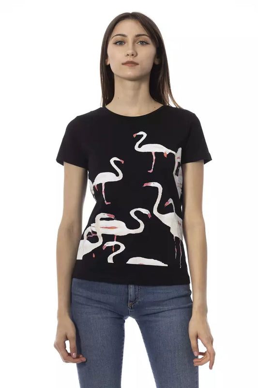 T-shirt Trussardi Action Chic nera a maniche corte girocollo