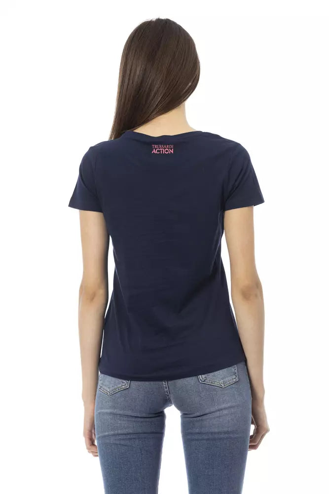 T-shirt Trussardi Action Chic Blu a maniche corte girocollo