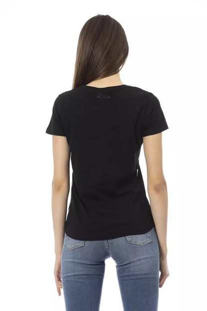 T-shirt Trussardi Action Chic nera a maniche corte girocollo