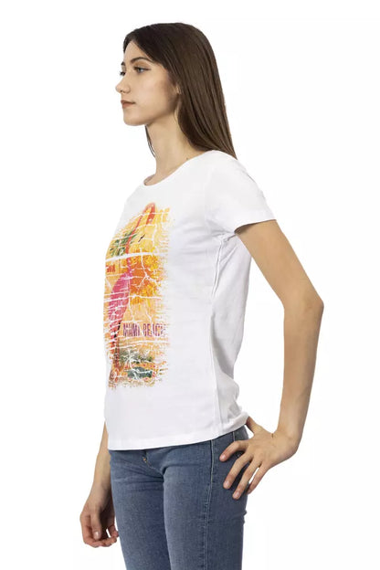 T-shirt bianca Trussardi Action Chic con tocco grafico