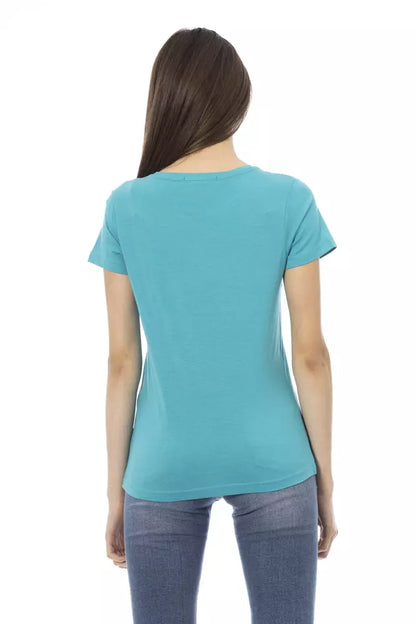 Trussardi Action Maglia Donna Cotone Azzurro Chiaro