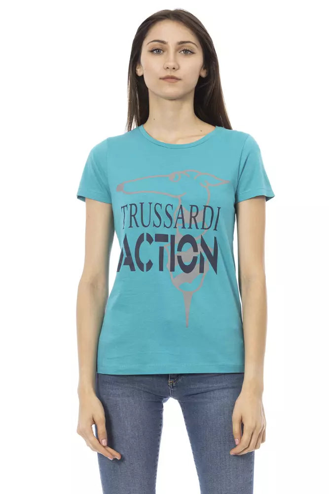 Trussardi Action Maglia Donna Cotone Azzurro Chiaro