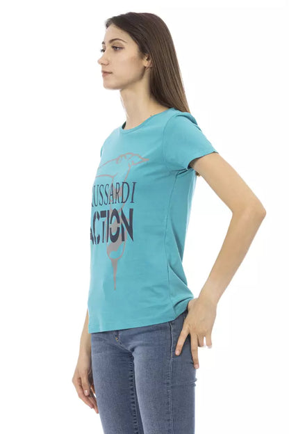 Trussardi Action Maglia Donna Cotone Azzurro Chiaro