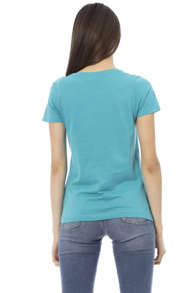 Trussardi Action Maglia Donna Cotone Azzurro Chiaro