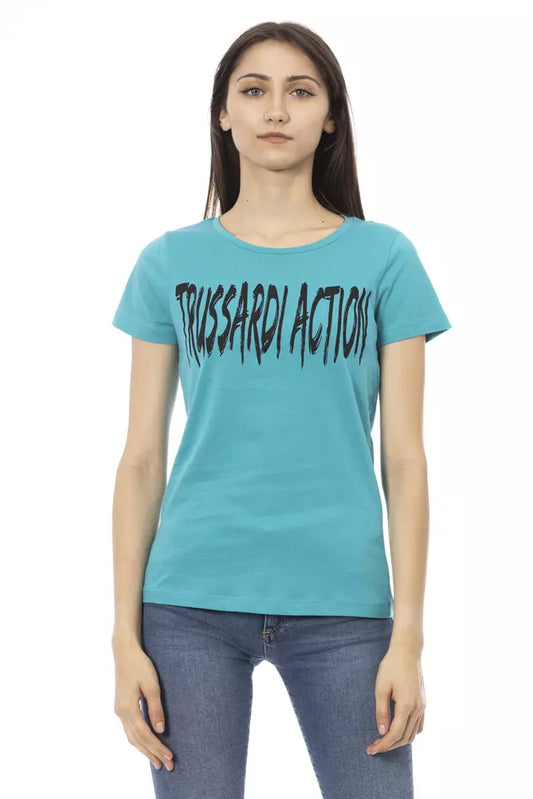 Trussardi Action Maglia Donna Cotone Azzurro Chiaro