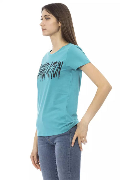 Trussardi Action Maglia Donna Cotone Azzurro Chiaro