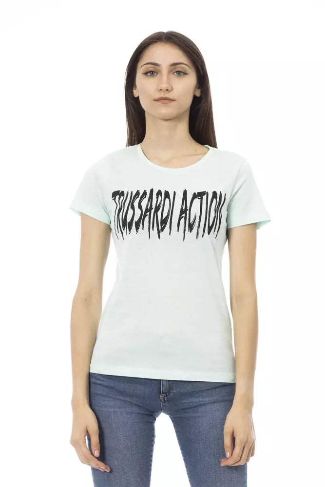 Trussardi Action Maglia Donna Cotone Azzurro Chiaro