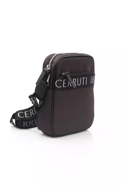 Cerruti 1881 Элегантная коричневая сумка-мессенджер из нейлона и кожи