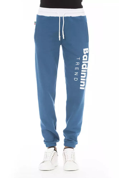 Baldinini Trend Pantaloni sportivi da uomo in cotone blu