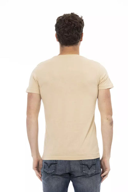 Trussardi Action Beige Cotton T-Shirt Uomo