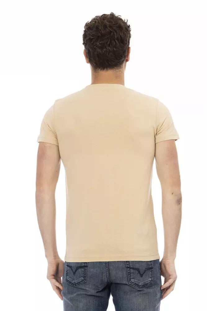 Trussardi Action Beige Cotton T-Shirt Uomo