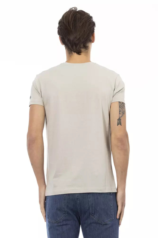 Trussardi Action Beige Cotton T-Shirt Uomo