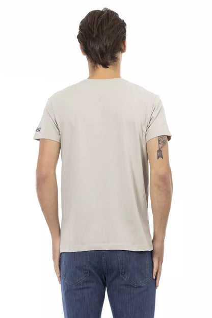 Trussardi Action Beige Cotton T-Shirt Uomo