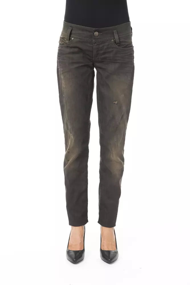 BYBLOS Jeans da donna in cotone nero