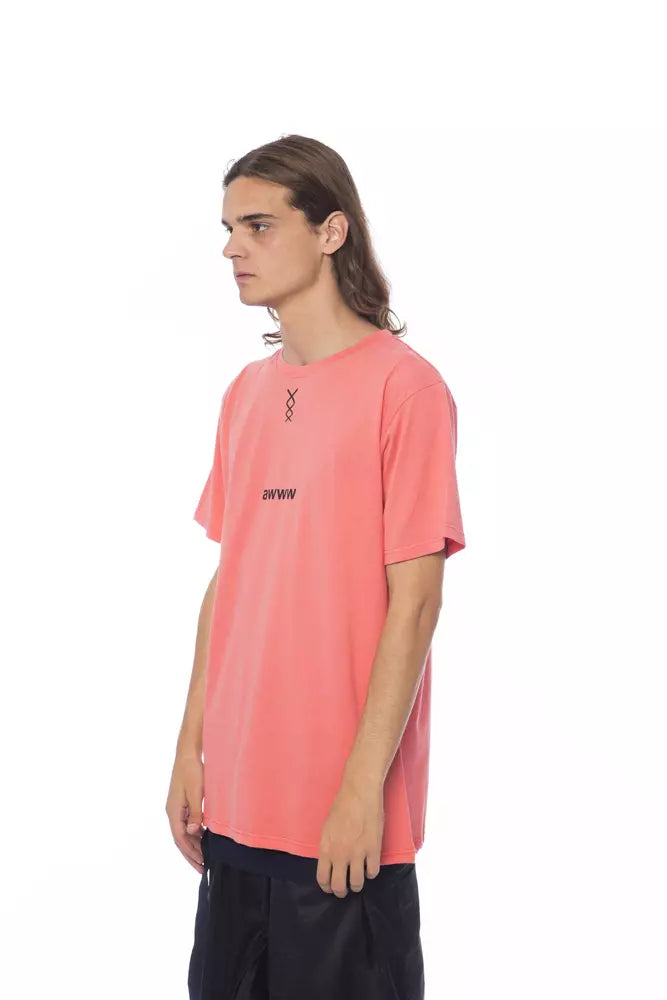 T-shirt da uomo in cotone rosa Nicolo Tonetto