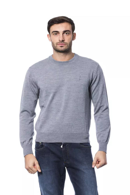 Maglione da uomo in lana merino grigia Billionaire Italian Couture