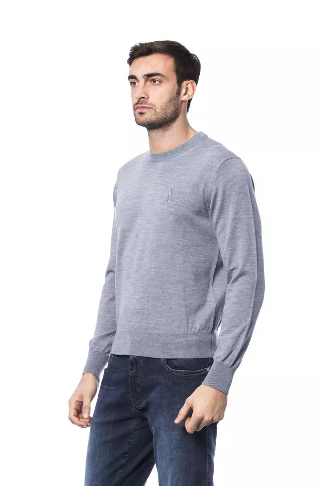 Maglione da uomo in lana merino grigia Billionaire Italian Couture