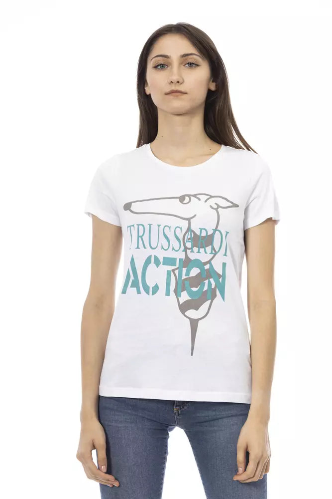 T-shirt con stampa bianca Trussardi Action Chic: un capo essenziale per il guardaroba estivo