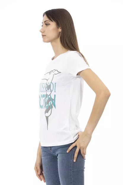 T-shirt con stampa bianca Trussardi Action Chic: un capo essenziale per il guardaroba estivo