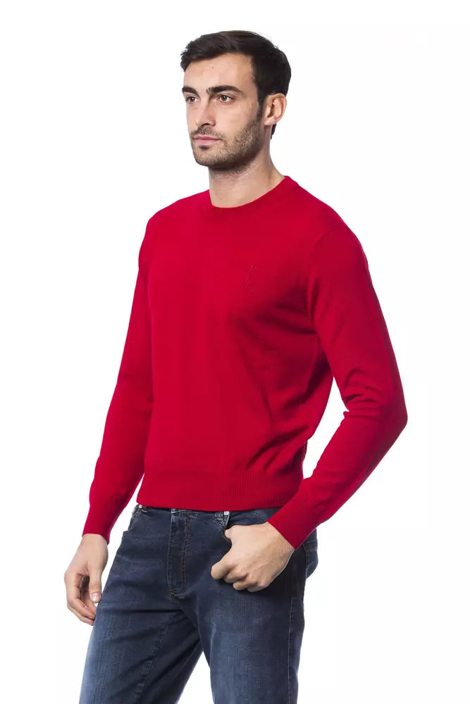 Maglione da uomo in lana merino rossa Billionaire Italian Couture