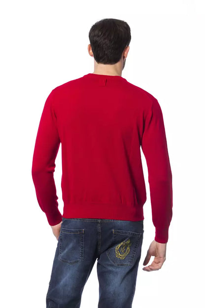 Maglione da uomo in lana merino rossa Billionaire Italian Couture