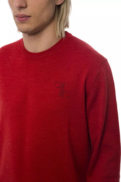 Maglione da uomo in lana merino rossa Billionaire Italian Couture