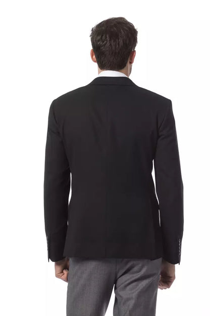 Blazer da uomo in lana nera Billionaire Italian Couture