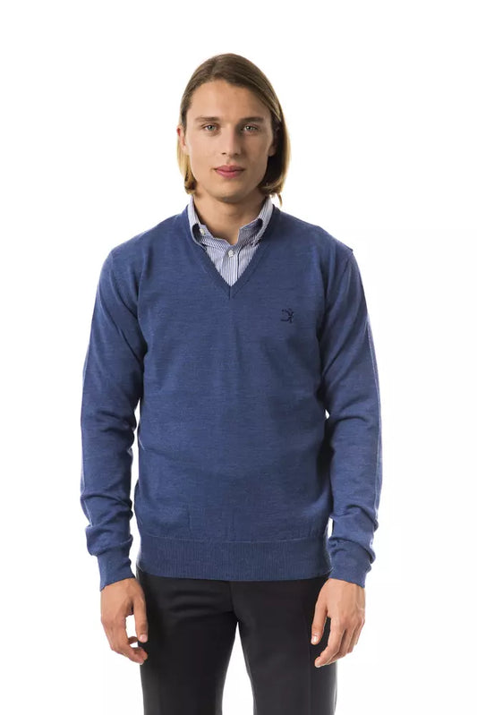 Uominitaliani Maglione Uomo In Lana Merino Blu