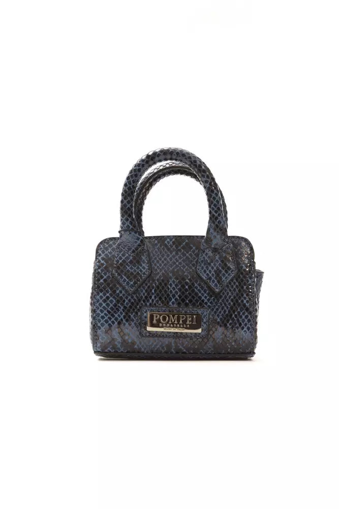 Borsa a mano da donna in pelle blu Donatella Pompei