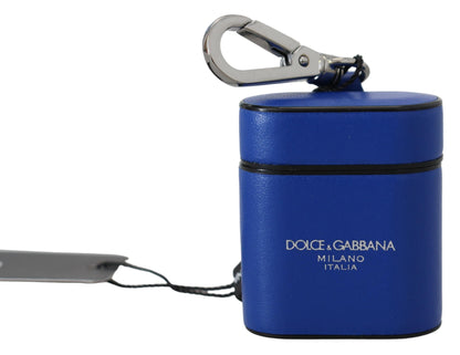 Dolce &amp; Gabbana Elegante custodia per Airpods in pelle blu