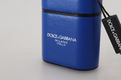 Dolce &amp; Gabbana Elegante custodia per Airpods in pelle blu