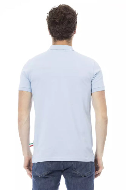 Baldinini Trend Light Blue Cotton Men Polo