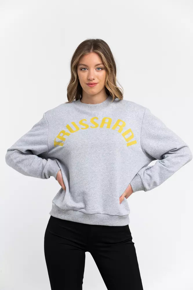 Толстовка Trussardi Oversized из хлопковой смеси с круглым вырезом