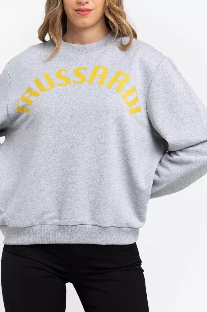 Толстовка Trussardi Oversized из хлопковой смеси с круглым вырезом