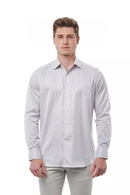 Camicia da uomo in cotone bianco Bagutta