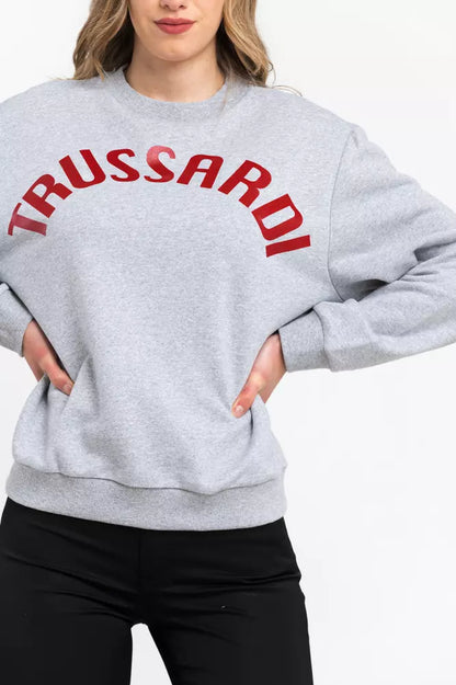 Толстовка большого размера Trussardi из смесового хлопка с круглым вырезом