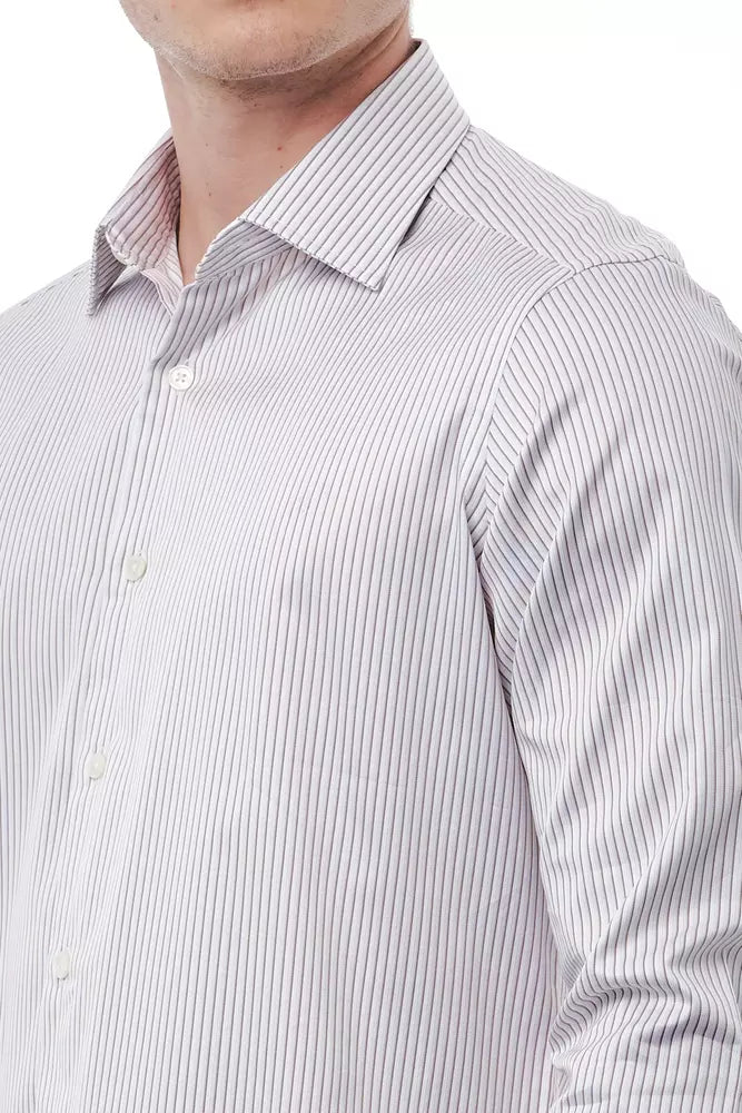 Camicia da uomo in cotone bianco Bagutta