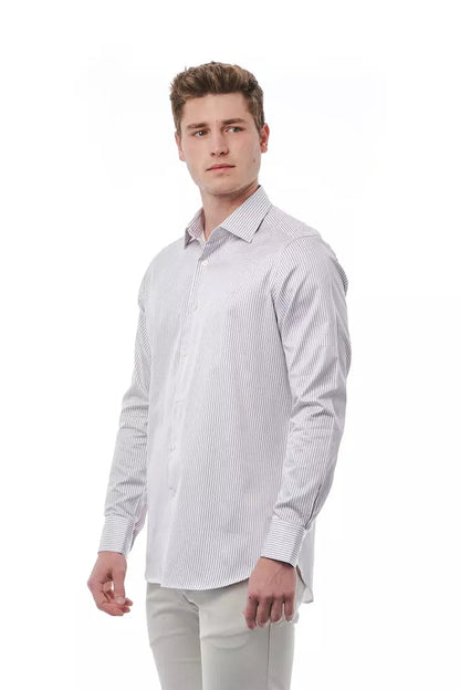 Camicia da uomo in cotone bianco Bagutta