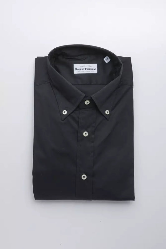 Camicia da uomo in cotone nero Robert Friedman