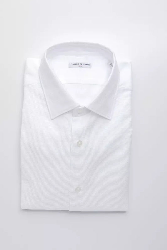 Robert Friedman White Cotton Men Shirt