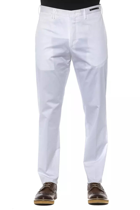 PT Torino White Cotton Men Trouser