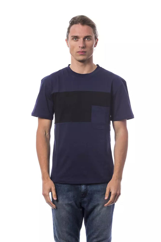 T-shirt da uomo in cotone blu Verri