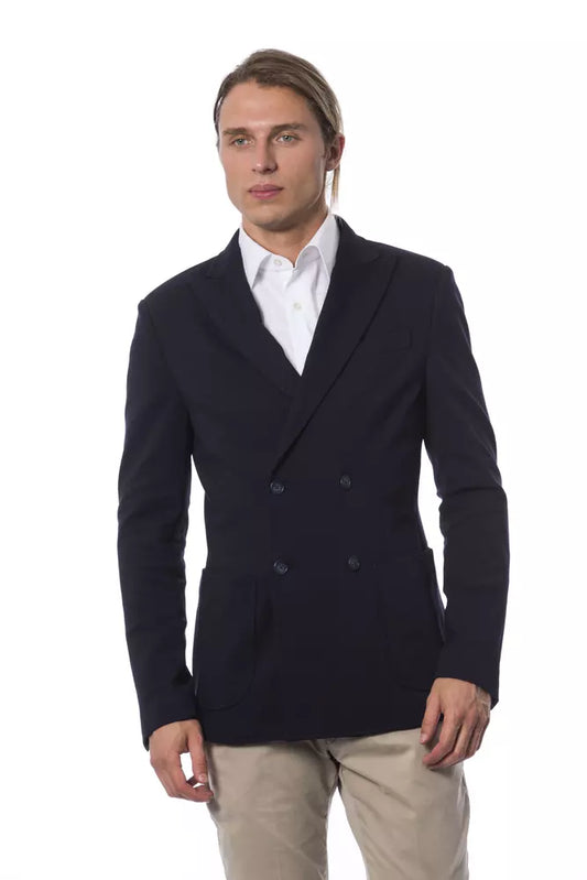 Blazer da uomo in viscosa blu Verri